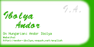 ibolya andor business card